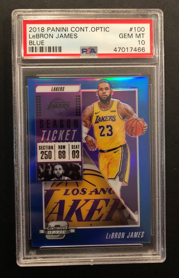 LeBron James Panini Contenders Optic Blue /99 PSA Gem Mt 10