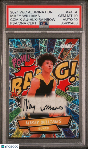 2022 Wild Card Mikey Williams #AC-A Comix Rookie PSA 10 Leaf Auto 10