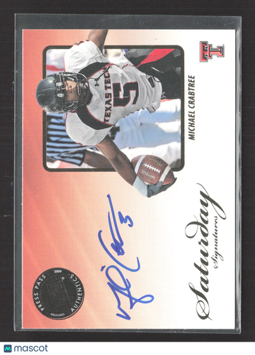 2009 Press Pass Legends Saturday Signatures Michael Crabtree #SS-MC