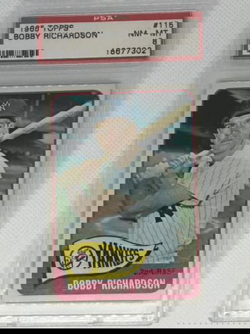 1965 TOPPS #115 BOBBY RICHARDSON PSA 8 - Low Pop Only 33 Higher