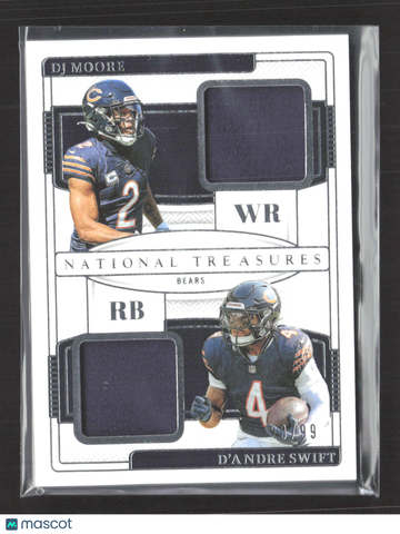 2025 Panini National Treasures Dual Jersey Football Card NGC-CHI DJ Moore D’Andre Swift 10/99