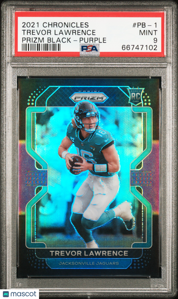 2021 Panini Chronicles Prizm Black Trevor Lawrence #PB-1 Purple PSA 9
