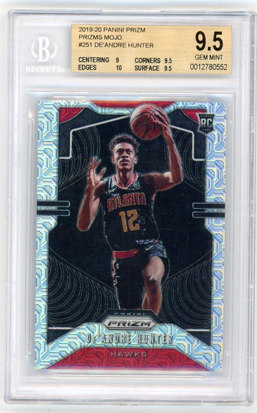 De'Andre Hunter 2019-20 Panni Prizm Mojo Refractor Rookie RC /25 BGS 9.5 Hawks NBA