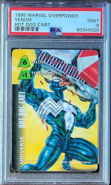 1995 Fleer Marvel Overpower VENOM HOT DOG CART PSA 9 Pop 4