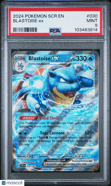 2024 Pokemon SCR EN-Stellar Crown Blastoise EX PSA 9 #030
