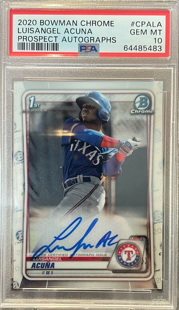 2020 BOWMAN CHROME LUISANGEL ACUNA AUTO RC PSA 10 GEM!