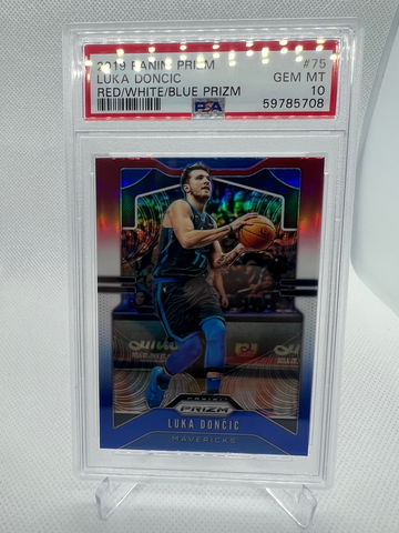2019 Panini Prizm Luka Donic Red/White/Blue PSA 10