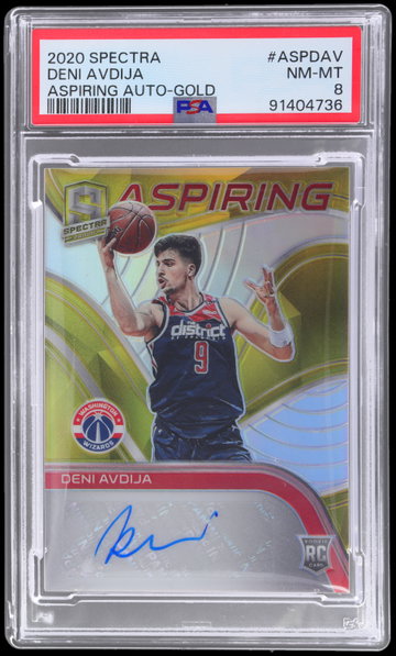 2020 Panini Spectra Deni Avdija Aspiring Autograph Gold PSA 8 RC