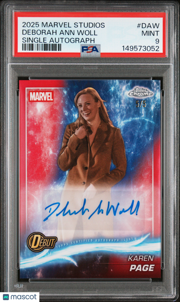 2025 Topps Marvel Studios Chrome Single Autographs Deborah Ann Woll 5/5 #DAW PSA 9