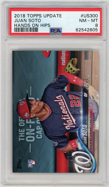 JUAN SOTO 2018 Topps Update Hands On Hips Variation SSP Rc #US300 PSA 8