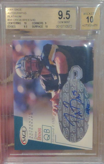 2001 SAGE Autographs PLATINUM Drew Brees #A8  28/40