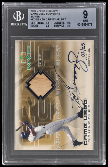 2000 Upper Deck Mvp Ken Griffey Jr. Game Used Souvenirs Bat Autograph BGS 9