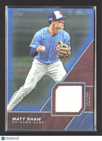 2026 Topps Major League Material Matt Shaw #MLM-MS Relic Memorabilia 122/150
