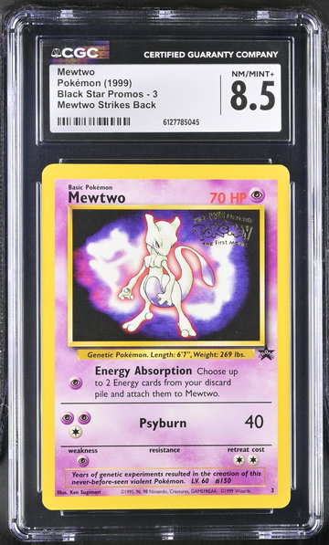1999 Pokemon #3 Mewtwo Black Star Promos CGC 8.5