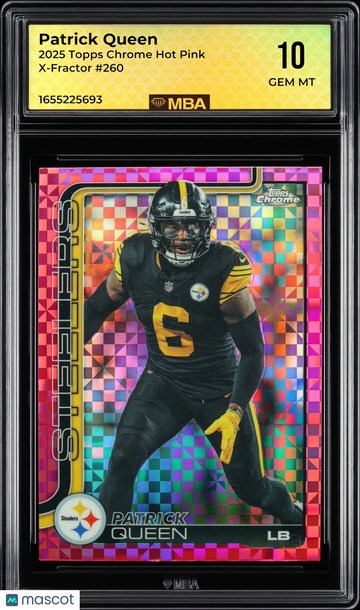2025 Topps Chrome Patrick Queen #260 Hot Pink X-Fractor MBA 10