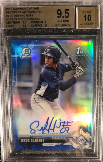 Jesus Sanchez Chrome Auto Blue /150 BGS 9.5