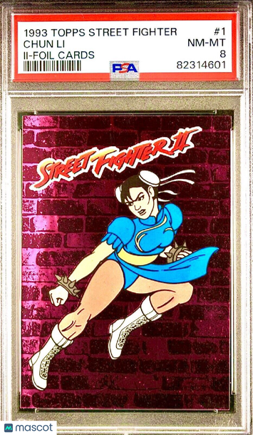 PSA 8 RC Chun Li 1993 Topps Street Fighter II Holo Foil Rookie Rare Insert TOUGH