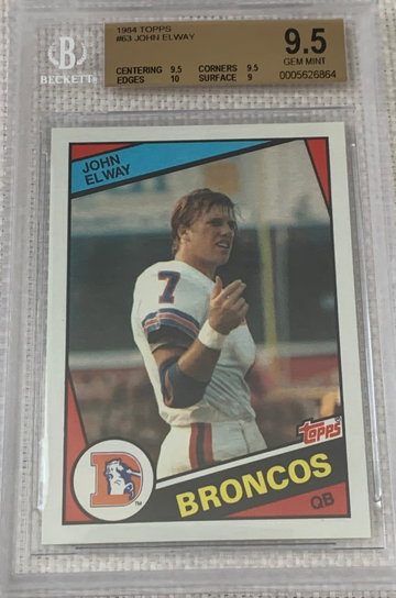 John Elway 1984 Topps #63 RC BGS 9.5 10 sub!