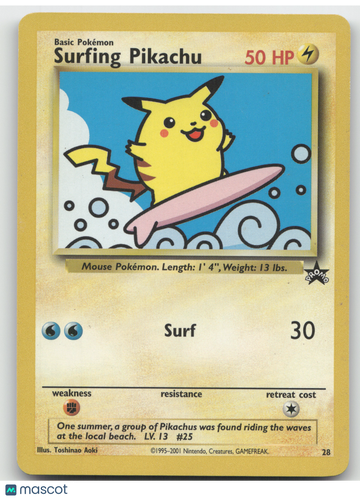 2001 Wizards Surfing Pikachu Black Star Promo #28