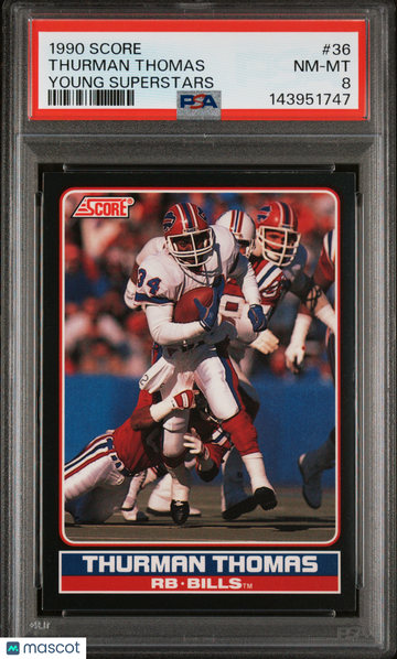 1990 Score Young Superstars Thurman Thomas #36 PSA 8