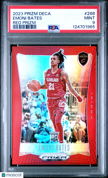 2023 Panini Prizm Deca Emoni Bates #266 Red PSA 9