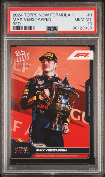 2024 TOPPS NOW FORMULA 1 MAX VERSTAPPEN #/99 RED #1 PSA 10