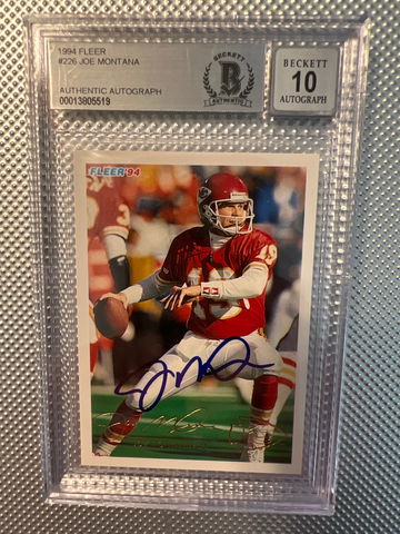 1994 Fleer Joe Montana Authentic Autograph BGS 10
