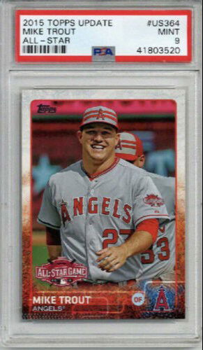 2015 TOPPS UPDATE #US364 MIKE TROUT BASEBALL CARD ANGELS PSA 9 CENTERED MINT