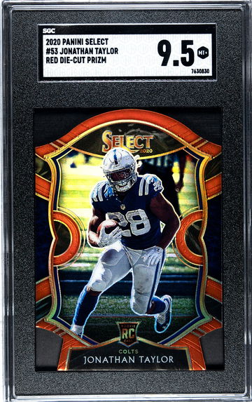 2020 Panini Select  #53 Jonathan Taylor Red Die Cut SGC 9.5