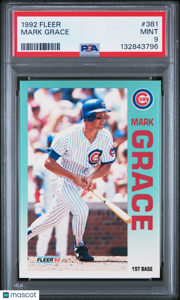 1992 Fleer Mark Grace #381 PSA 9