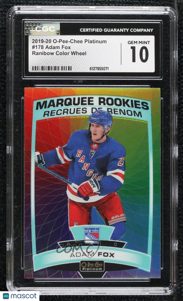 2019-20 O-Pee-Chee Platinum Adam Fox #178 Rainbow Color Wheel Rookie CGC 10