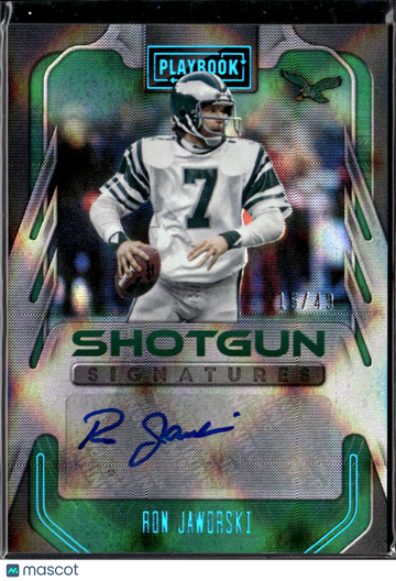 Ron Jaworski 2023 Panini Playbook Shotgun Signatures Auto Green /49 Philadelphia Eagles