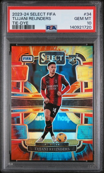 2023-24 PANINI SELECT FIFA TIJJANI REIJNDERS #/30 TIE-DYE #34 RC ROOKIE PSA 10