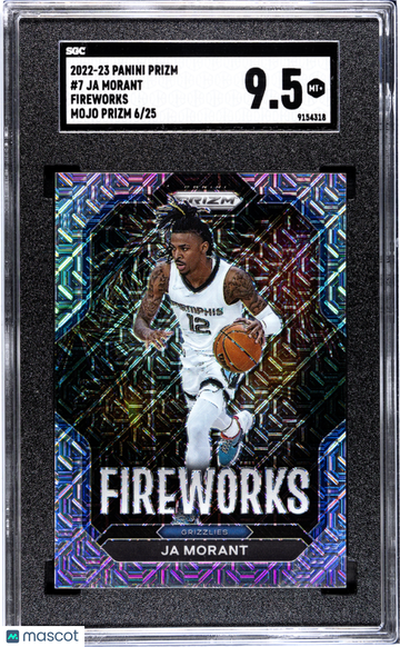 2022 Panini Prizm Ja Morant #7 Fireworks Mojo SGC 9.5
