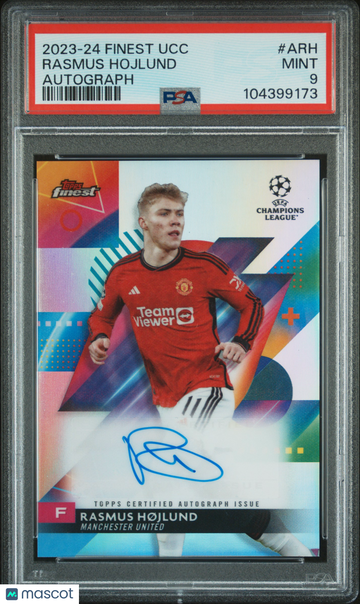 2023-24 Topps Finest UEFA Club Competitions Autographs Rasmus Hojlund #ARH PSA 9