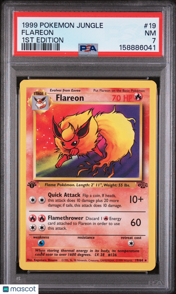 1999 Pokemon Jungle Flareon 1st Edition PSA 7 #19