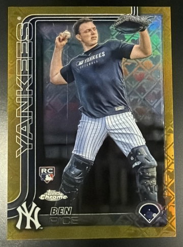 2025 Topps Chrome #139 Ben Rice Rookie RC Image Variation Gold LogoFractor /50