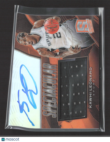 2014 Panini Spectra Spectacular Swatches Signatures Kawhi Leonard #19 /20 Signature Memorabilia Game-worn material