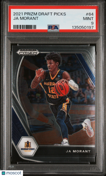 2021 Panini Prizm Draft Picks Ja Morant #64 Rookie PSA 9