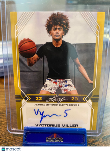 2022 Leaf Draft Vyctorious Miller #BA-VW1 Gold Rookie Leaf