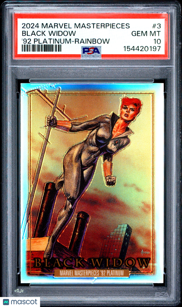 2024 Upper Deck Marvel Masterpieces '92 Platinum Black Widow #3 PSA 10
