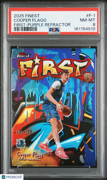 2025 Topps Finest First Cooper Flagg #F-1 Purple Refractor /125 PSA 8