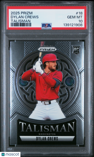 2025 Panini Prizm Talisman Dylan Crews #18 PSA 10