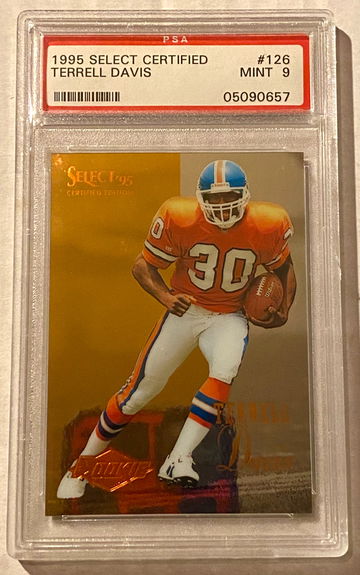 1995 Select Certified Terrell Davis RC PSA 9 Mint