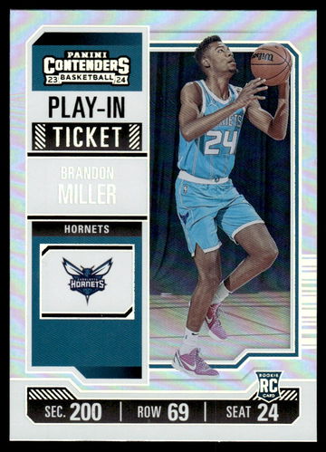 2023 Panini Contenders Play-In Ticket Brandon Miller #24 RC