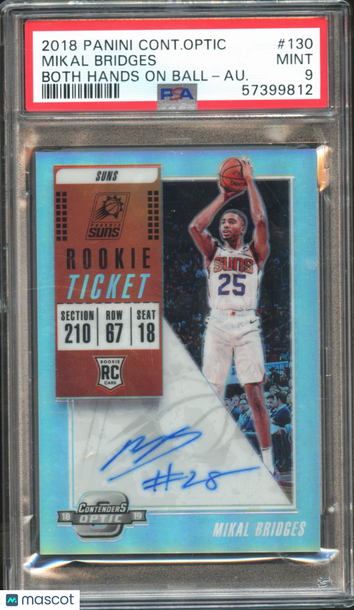 Mikal Bridges 2018 Panini Contenders Optic Auto Variation Autograph PSA 9