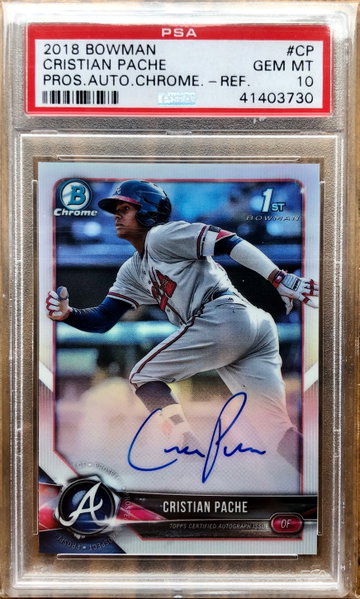 CRISTIAN PACHE 2018 Bowman Chrome Refractor Auto #/499 PSA 10