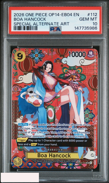 2026 ONE PIECE AZURE SEAS SEVEN BOA HANCOCK #112 SPECIAL ALTERNATE ART PSA 10