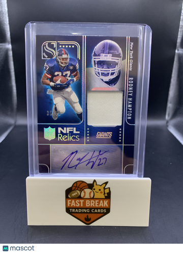 2025 Panini Silhouette Football Rodney Hampton #NRA-RHN Holo Silver /75 Jersey Patch
