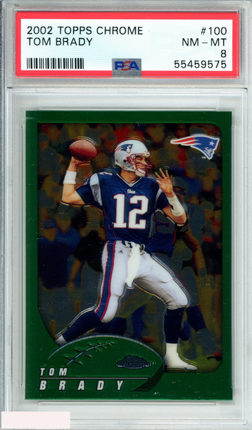 2002 TOPPS CHROME TOM BRADY  #100 PSA NM-MT 8